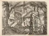 Der gotische Bogen" sheet XIV from: "Carceri d'invenzione by Giovanni Antonio Battista Piranesi, c. 1749, copper engraving; unframed, sold Dec 2024