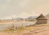 Jakob Alt, View of Szent Miklos in Liptov County, 1840, watercolour on paper; framed