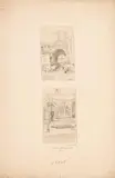 Ferdinand Laufberger, Neapel, Porta Capuana; Courtyard with fountain (2 sketches), 1864, pencil on paper; unframed