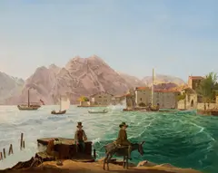 Jakob Alt, Torbole on Lake Garda, c. 1833, oil on canvas; framed