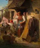 Eduard Ritter, The little truant, 1847, oil on panel; framed