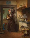 Eduard Ritter, Little mishap in the kitchen, 1850, oil on panel; framed