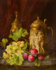 Andreas Lach, Still life with fruits and goblet, 1846, oil on panel; framed