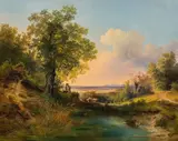 Joseph Höger, View of Gainfarn and the Schneeberg, 1848, oil on canvas; framed