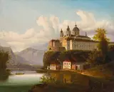 Ferdinand Lepié, Melk Abbey on the Danube, oil on canvas; unframed