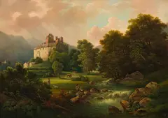 Joseph Ledeli, Schloss Forst bei Meran, 1870, oil on canvas; framed