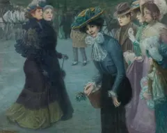 Theodor Bruckner, Viennese street scene, 1901, oil on canvas; framed