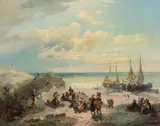 August von Wille, Dutch beach landscape, 1864, oil on canvas; framed