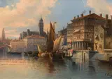 Karl Kaufmann, Venetian canal, oil on canvas; framed