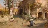 Robert Russ, Aus St. Michael in Eppan, c. 1880, oil on panel; framed