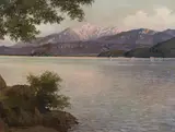 Karl Maria Schuster, Abendruhe am Wörthersee (Hochobir im Hintergrund)
