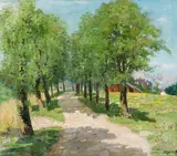 Jakob Josef Koganowsky, Summer avenue, oil on canvas; framed