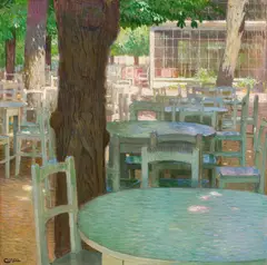 Carl Moll, Café "Hohe Warte, 1905, oil on canvas; framed