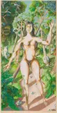 Albert Paris Gütersloh, Eva erblickt Adam, 1956, gouache on paper; framed