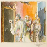 Albert Paris Gütersloh, Drei Apostel wollen in Ephesus die Gottesmutter besuchen, 1966, gouache on paper; framed
