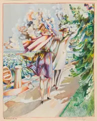 Albert Paris Gütersloh, Stürmischer Tag, 1938, gouache on paper; framed