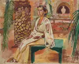 Albert Paris Gütersloh, Portrait of Milena in the southern garden