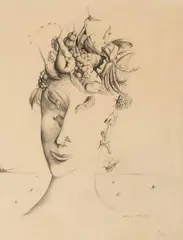 Wolfgang Hutter, Flora I, 1946, pencil on paper; framed