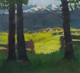 Artur Nikodem, Sistrans bei Innsbruck, 1914, oil on canvas; framed