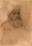 Albin Egger-Lienz, Bauer aus Längenfeld (Study for the centre figure of designs I and II for ‘Totentanz’)