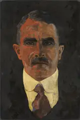 Alfons Walde, Portrait of Gedeon v. Hibler, c. 1918, mixed media on paper; framed