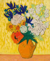 Gerhild Diesner, Flower bouquet in vase, c. 1960, oil on canvas; framed