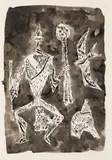 Max Weiler, Engel des Dorfes 2, 1953, pen and India ink on paper; framed
