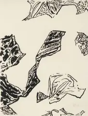 Max Weiler, Verwandlungen 11, 1957, India ink on paper; framed