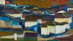 Herbert Danler, Castello Fleimstal, 1973, oil on canvas; framed