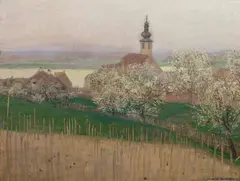 Hans Wilt, Kahlenbergerdorf, 1904, oil on linen on cardboard; framed