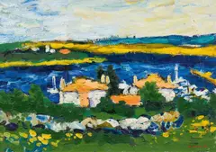 Karl Stark, Punat auf der Insel Krk, 1975, oil on canvas; framed