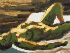 Karl Stark, Reclining nude, 1972, oil on canvas; framed