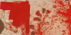 Hermann Nitsch, Aktionsrelikt, 1987, oil and blood on linen, mounted on canvas; unframed