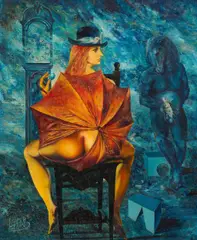 Leherb, Pour Magritte / Hommage à Magritte, 1967, oil on panel; framed
