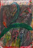 Franz Ringel, Die Frevler, 1988, mixed media on paper; framed