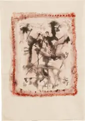 Untitled by Oswald Oberhuber, 1950, mixed media on paper; framed, sold Dec 2024