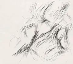 Untitled by Wolfgang Hollegha, charcoal on paper; framed, sold Dec 2024