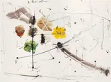 Hans Staudacher, Untitled, mixed media on paper; framed