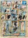 Hans Staudacher, zu meinem 62. Geburtstag, 1985, mixed media on paper; framed