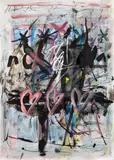 Hans Staudacher, Untitled, 1988, mixed media on paper; framed