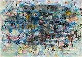 Hans Staudacher, Zeichen in der Landschaft, 1964, mixed media on paper; framed