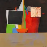Karl Korab, Untitled, mixed media, collage on paper; framed