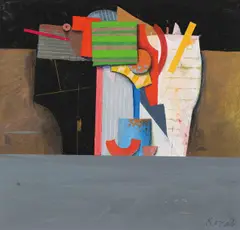 Karl Korab, Untitled, mixed media on paper; framed