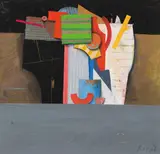 Karl Korab, Untitled, mixed media on paper; framed