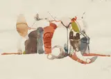 Karl Korab, Untitled, 1977, watercolour on paper; framed