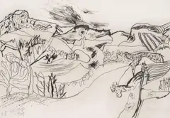 Karl Anton Fleck, Untitled, 1979, graphite on paper; unframed
