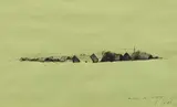 Karl Korab, Village View, 1975, ink on paper; framed