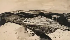 Linde Waber, Waldviertler Landschaft, 1981, mixed media on paper; framed