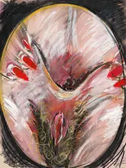 Cornelius Kolig, Untitled, 1982, mixed media on paper; framed