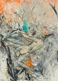 Milchjagd by Christian Ludwig Attersee, 1989, mixed media on paper; framed, sold Dec 2024